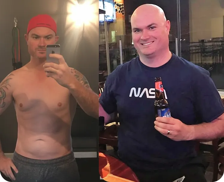 AJ, before and after